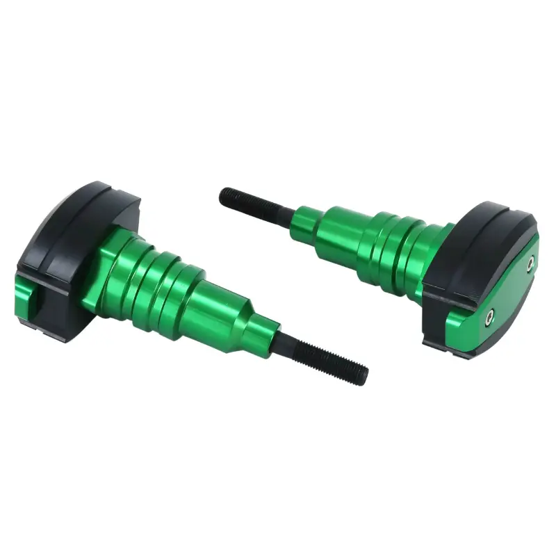 AVOC Kawasaki Z900 Z650 کے لیے اینوڈائزڈ سبز-سیاہ ایلومینیم حفاظتی ٹیمپون جوڑا Ø10mm
