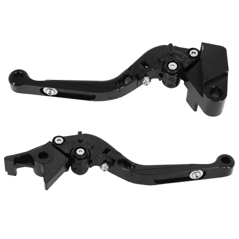 Levier de frein-embrayage AVOC réglable rétractable CNC anodisé noir pour Kawasaki Z900 Z650 (paire)