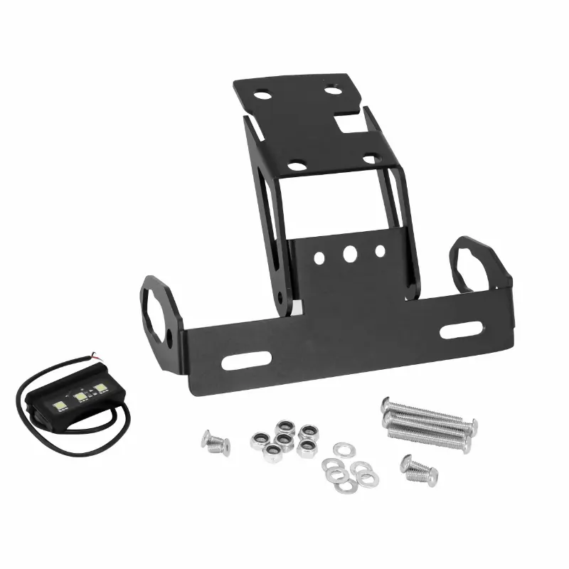 Kurzes Kennzeichenhalter Avoc Kawasaki 650 Z650 Aluminium schwarz mit LED-Beleuchtung