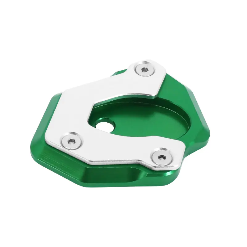 Béquille latérale avec extension AVOC aluminium CNC vert-argent pour Kawasaki Z900 et Z650