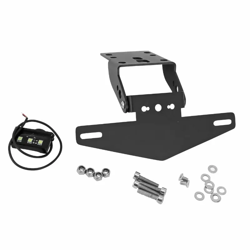 Kurzes Kennzeichenhalter AVOC für KTM 125 Duke Aluminium schwarz mit LED-Beleuchtung