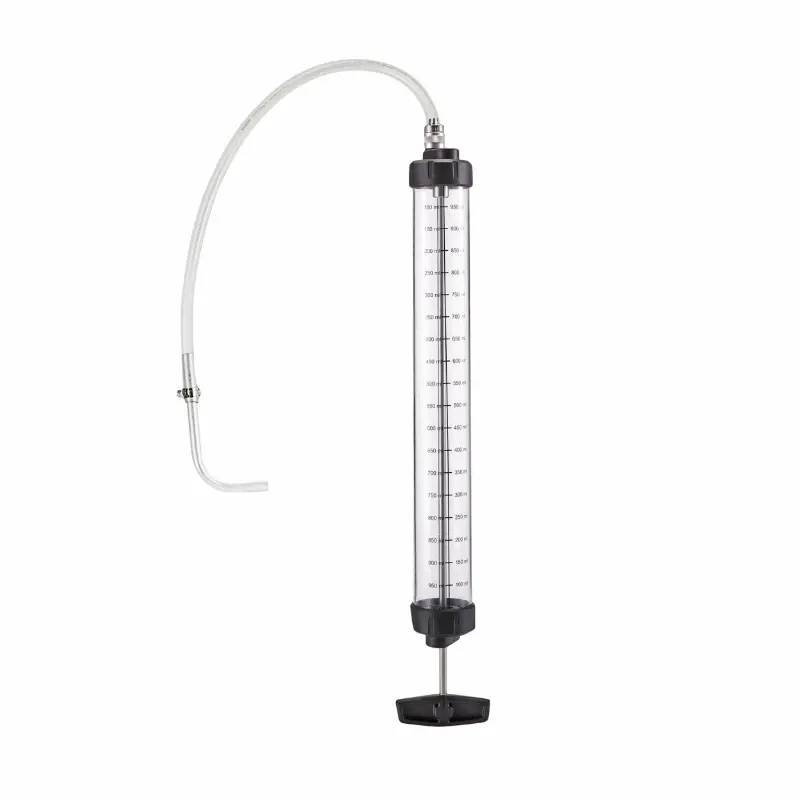Seringue huile-pétrole-gazole-fuel Pressol transparent gradué 1000 ml avec flexible et bec coudé