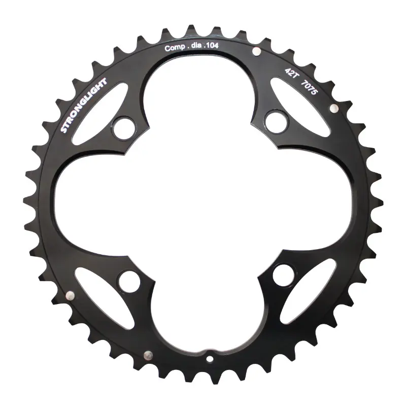 Plateau VTT Stronglight 4BRA 42DTS triple 104 mm extérieur aluminium noir 3,5 mm 8-9V
