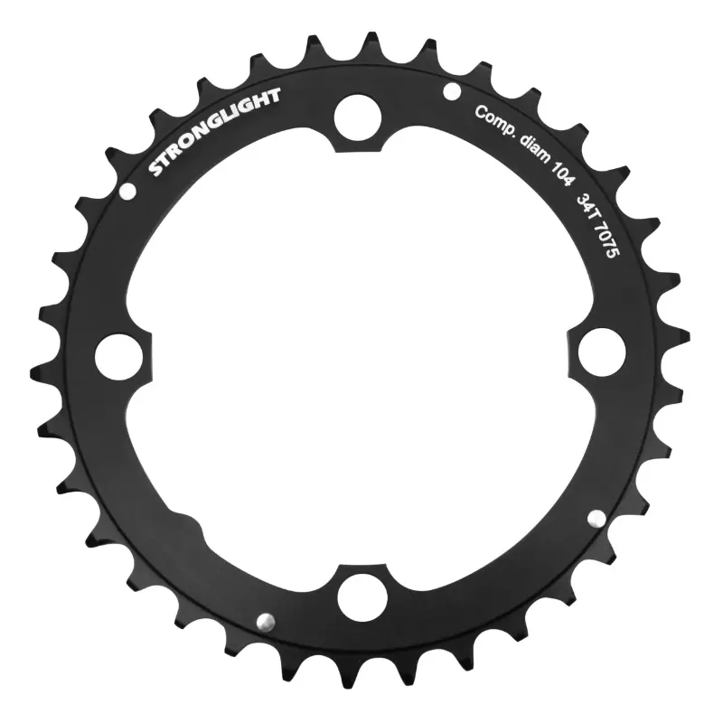 Plateau VTT Stronglight 4BRA diamètre 104 triple 34 DTS milieu noir alu épaisseur 4 mm 8-9V
