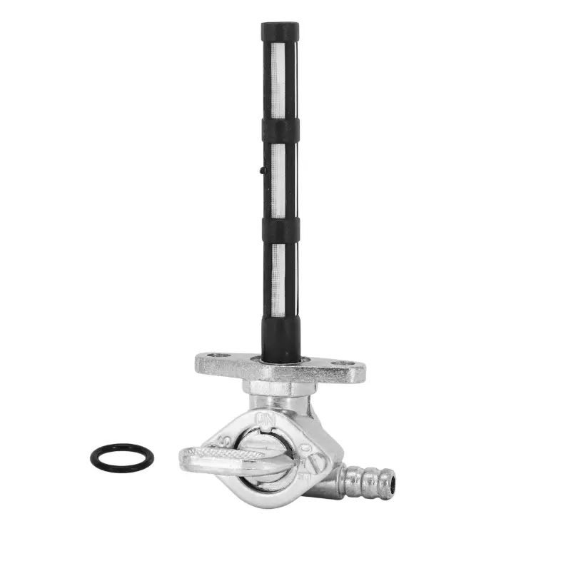 Robinet essence moto cross 3 positions adaptable tous modeles sortie essence sur cote (entraxe 35MM fixation ø 6MM diam filtre 10MM)
