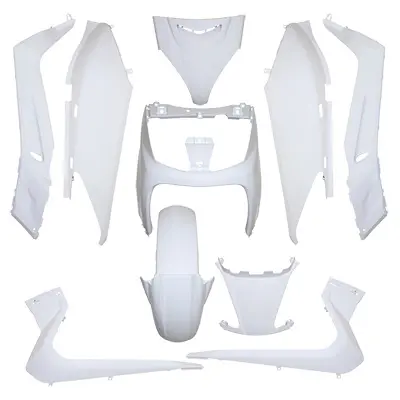 Carrosserie-carénage maxiscooter adaptable Yamaha 125-250 XMAX 2006-2009 / MBK 125-250 Skycruiser 2006-2009 blanc brillant (kit 10 pièces) P2R