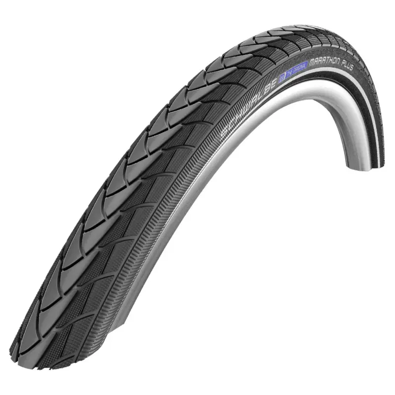 Pneu Schwalbe Marathon Plus City 24 x 1.75 noir TR (47-507) renfort 5 mm flanc réfléchissant
