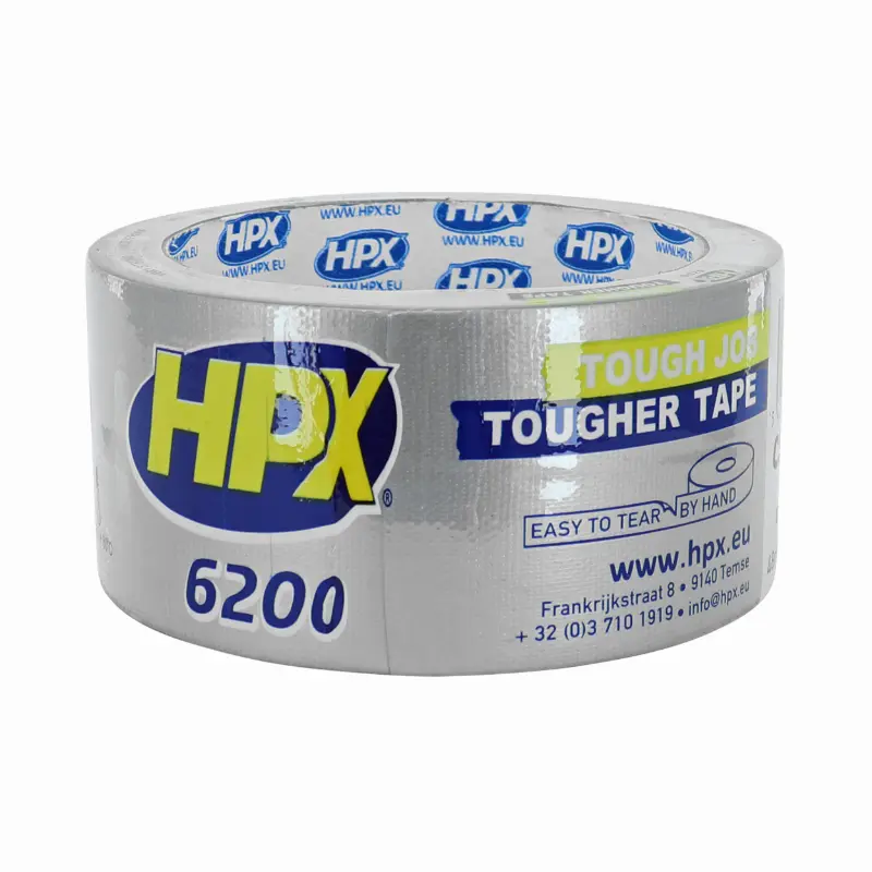 Ruban adhésif HPX toile 6200 argent 48 mm x 10 m
