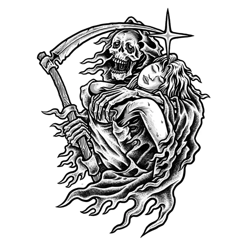 Autocollant Lethal Threat Mini Lust Over Love 60x80mm