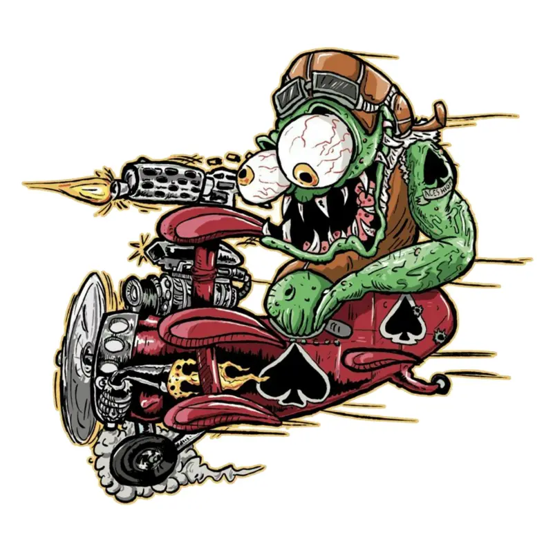 Autocollant Lethal Threat Mini Red Baron Monster 60x80mm