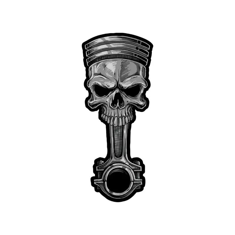 اسٹیکر Lethal Threat mini skull piston 60x80mm