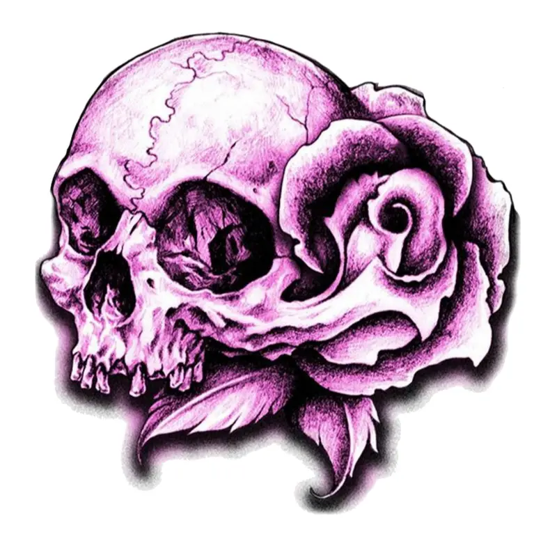 Autocollant Lethal Threat mini crâne violet (60x80mm)