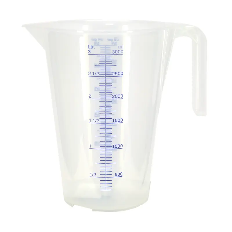 Graduierter Messbecher Pressol aus transparentem Polypropylen 3L