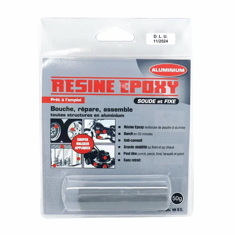 Epoxy resine-colle blister Pressol 50G aluminium 145X30MM (vendu a l'unite)