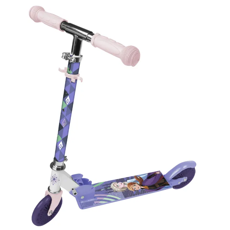 Trottinette enfant Disney Frozen 2 roues acier pliable et réglable avec frein roue arrière