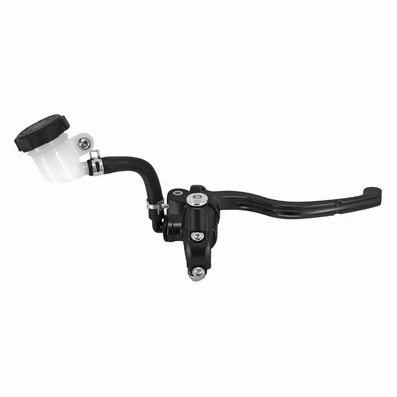 Maître-cylindre de frein P2R 50 cc boîte radiale adaptable Derbi-Rieju-Beta aluminium anodisé noir avec bocal