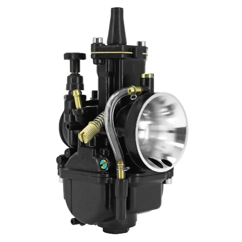 Carburateur PWK 28 noir à boisseau plat avec powerjet et starter à tirette P2R