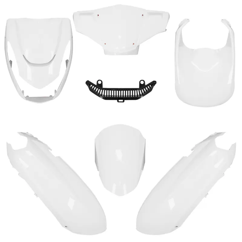 Karosserie Verkleidung Peugeot 50 Kisbee hochglanzweiß Kit 6 Teile P2R
