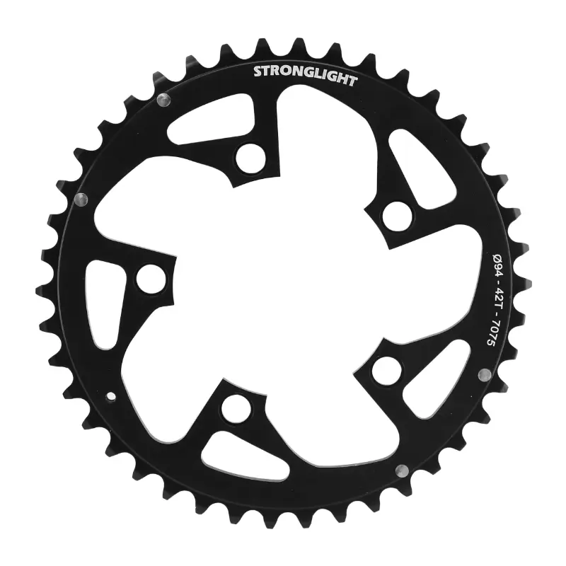 Plateau VTT 5BRA d.94 Stronglight triple 42DTS noir exterieur alu 7075 8-9V.