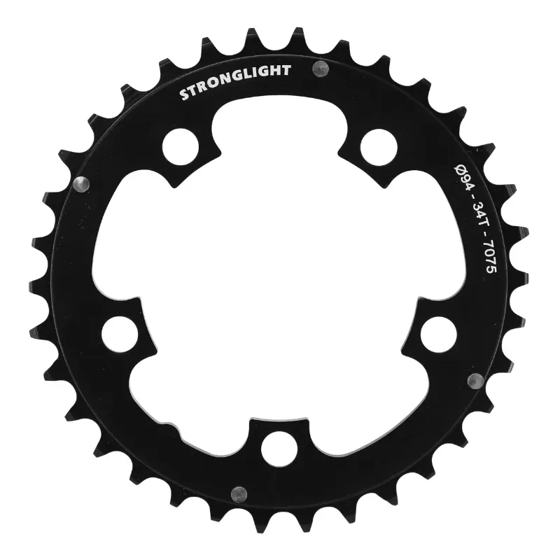 Plateau VTT 5BRA d.94 Stronglight triple 34DTS noir milieu alu 7075 8-9V.