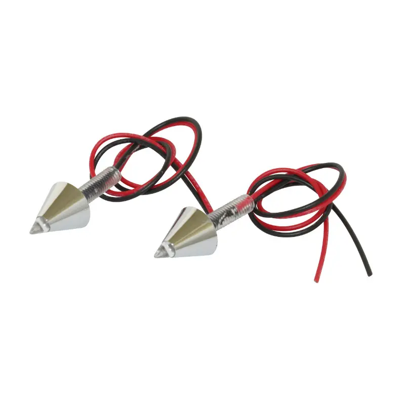 Éclairage de plaque immatriculation Replay à LEDs conique chrome diam 4 mm 1 LED rouge (paire)