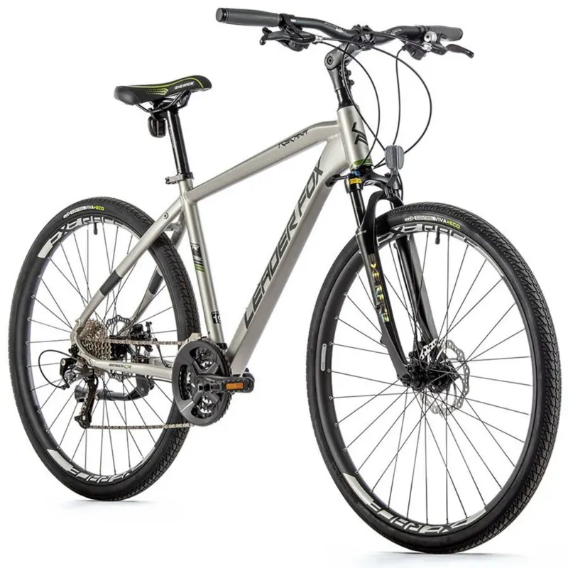 Vélo VTC 28 Leader Fox Toscana homme argent mat 9V cadre 20 pouces