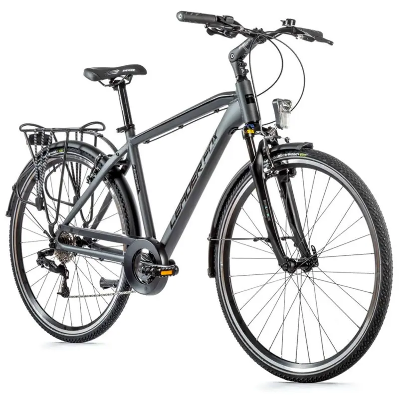 Muskelbetriebenes City Bike 28 Zoll Leader Fox Ferrara Herren Grau 8G (20,5'' - Sattelhöhe 53CM - Größe XL - für Erwachsene von 183CM bis 190CM)