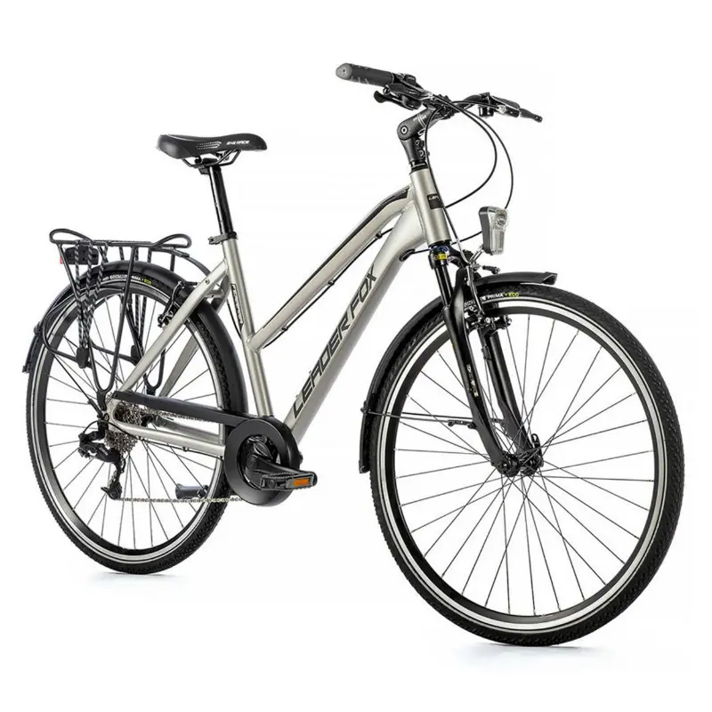 Vélo musculaire city bike 28 Leader Fox Ferrara femme argent 8V cadre 20 pouces
