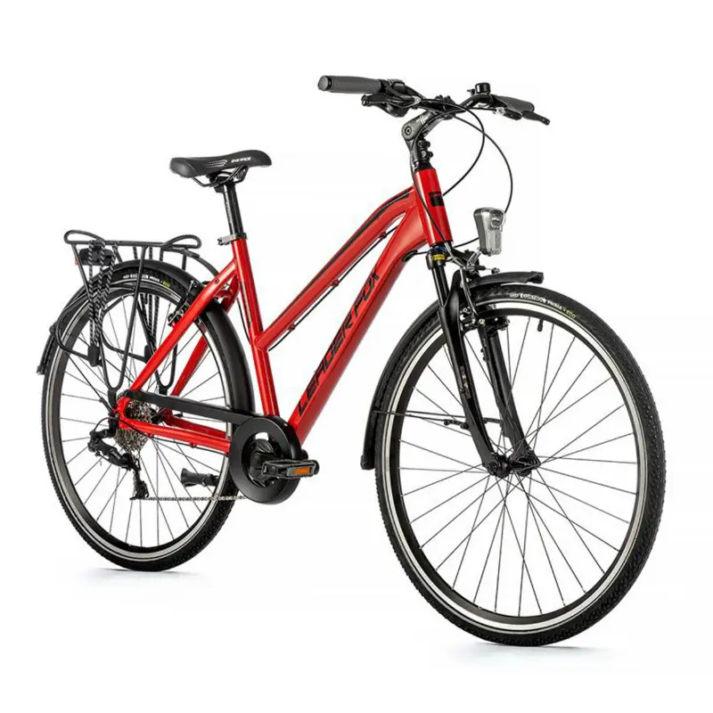 Vélo city bike 28 Leader Fox Ferrara femme rouge Ducati 8V cadre 16,5 pouces