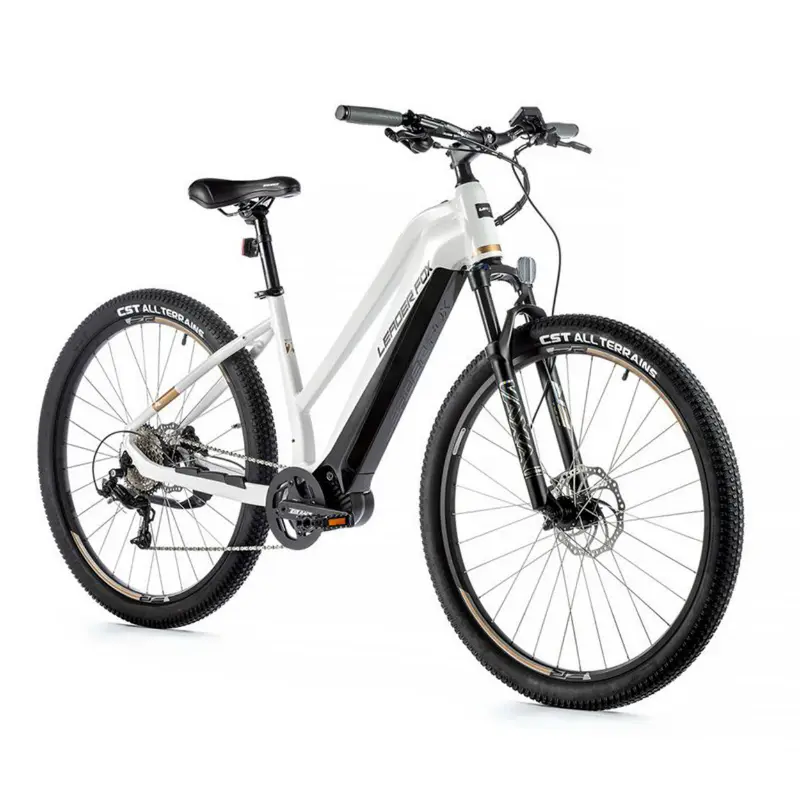 Velo electrique-vae VTT 29 Leader Fox swan femme blanc 9V moteur central bafang M300 36V 80NM batterie 15AH (16,5'' - H43CM - taille s - pour adulte de 158CM à 168CM)