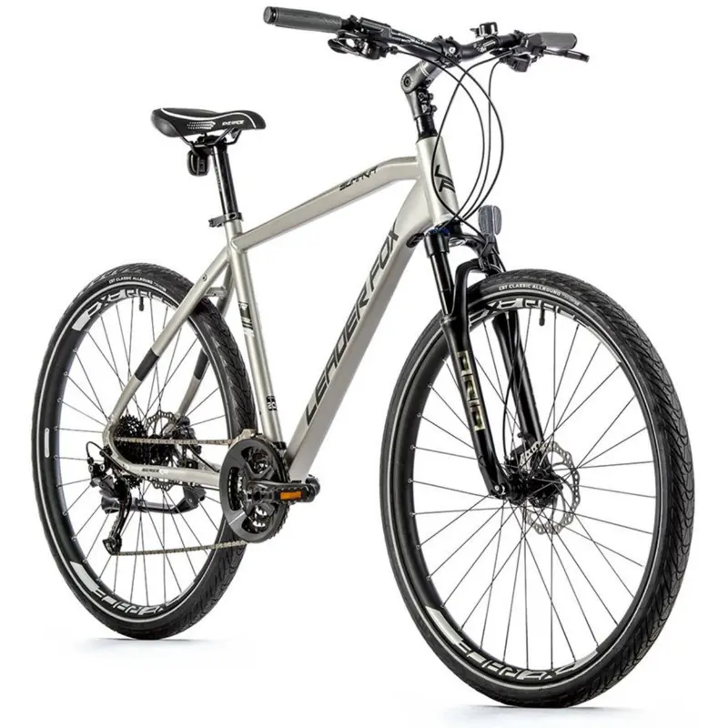 Vélo VTC 28 Leader Fox Sumava homme argent mat 9V cadre 17,5 pouces