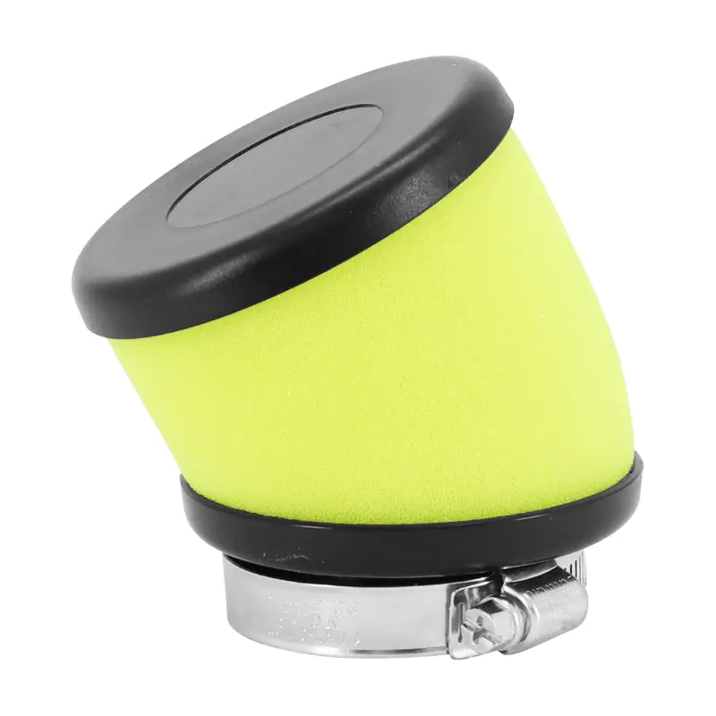 Filtre à air Top Performances mousse jaune noir fixation coude diam 49 mm