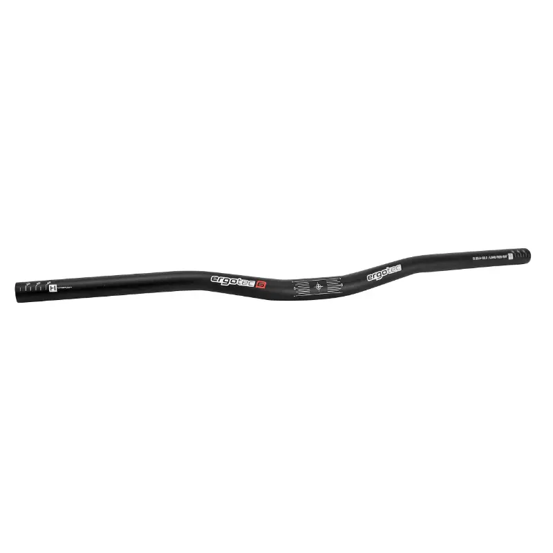 Cintre VTT demi-relevé Ergotec Low Riser aluminium noir diamètre 25,4 mm longueur 640 mm relevé 20 mm
