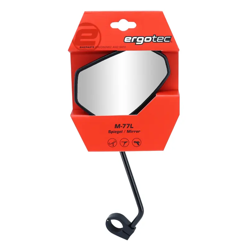 Fahrradrückspiegel links Ergotec M-77 Kunststoff-Stahl schwarz (120 x 80 x 55 mm) — Ansicht 3