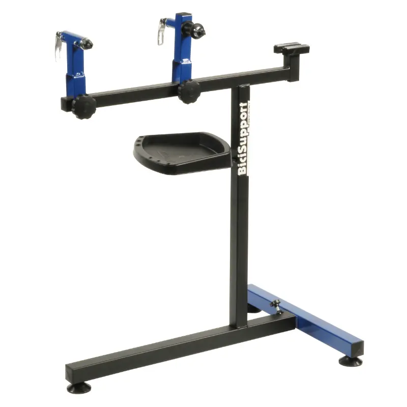 Pied de montage-réparation vélo pliable H 87 cm 48x66 cm avec adaptateur BICISUPPORT