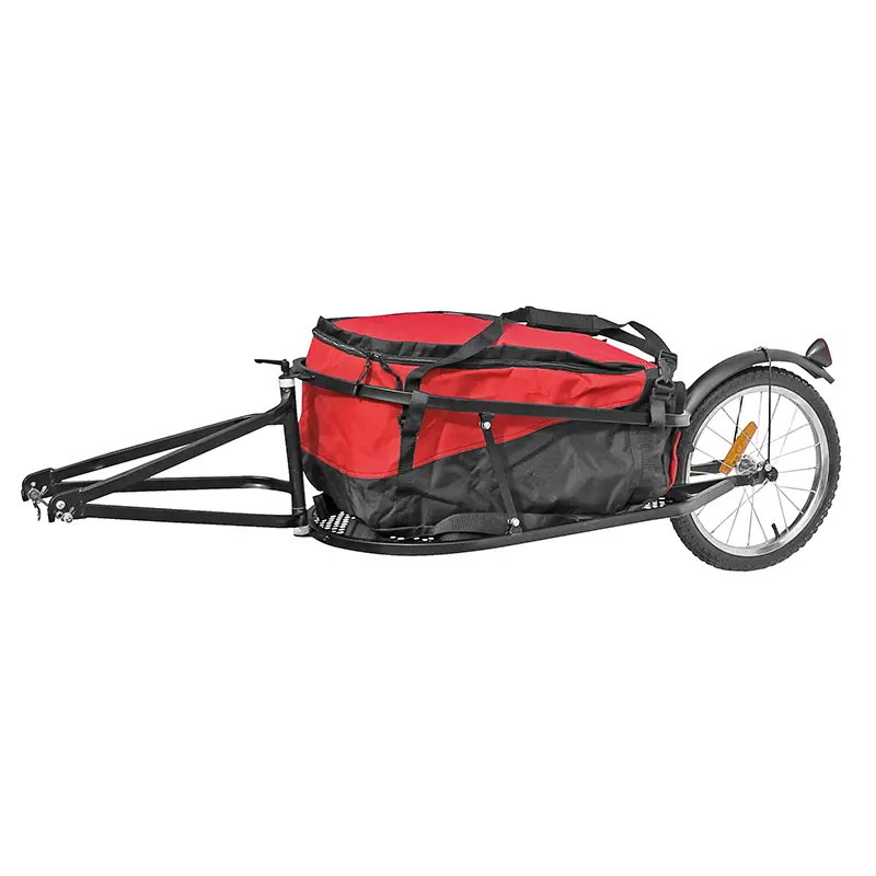 Trailer sepeda bagasi maxi 27 KG (dimensi muatan l60xl35xh28) dengan roda 16'' pengikat kunci cepat roda bel (50 liter) struktur baja - berat total 7.6 KG