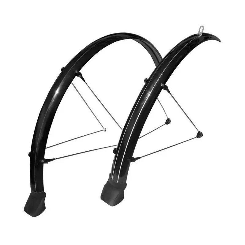 Rennrad-Kotflügel mit Streben 700 Stronglight 48 mm schwarz (Paar) mit einstellbarer Mixclip-Befestigung