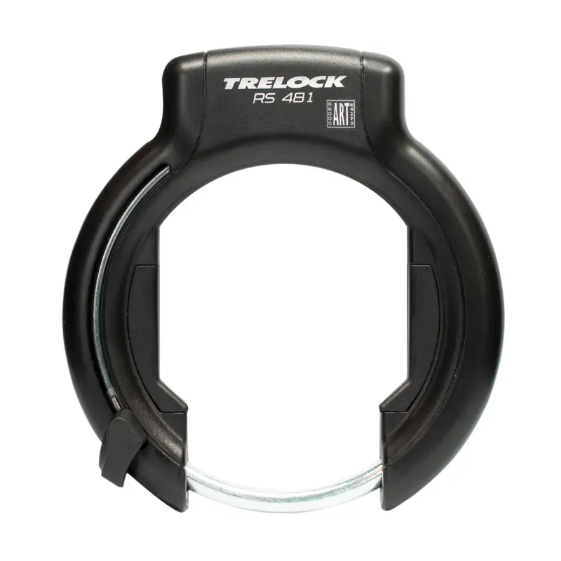 Antivol vélo fer à cheval Trelock RS481 noir avec fixation (cadre 106-112 mm, écart pneu 92 mm)