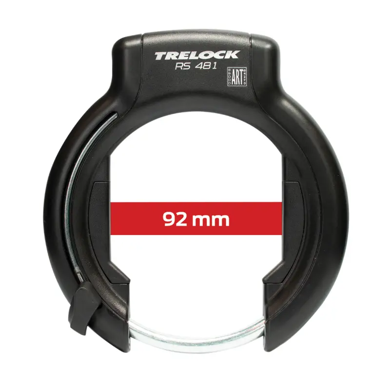 Fahrradbügelschloss Trelock RS481 schwarz mit Halterung (Rahmen 106-112 mm, Reifenabstand 92 mm) — Ansicht 3