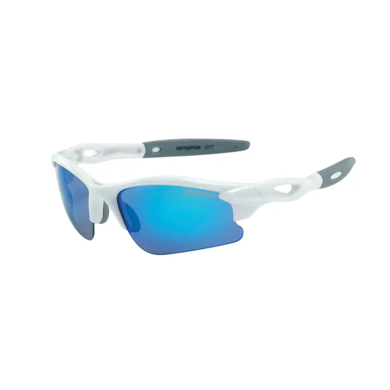 Lunettes vélo enfant GIST Skate monture blanc 2 verres interchangeables bleu miroir et orange