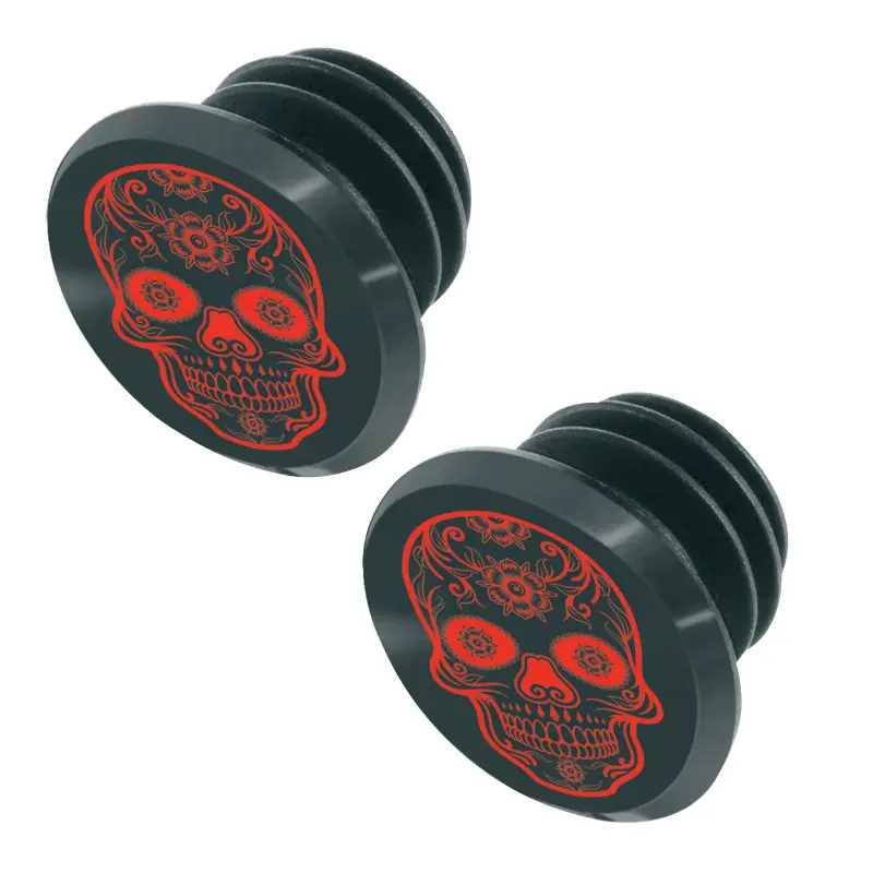 MTB Lenker-Endstopfen Switch Skull schwarz-rot (2er Pack)