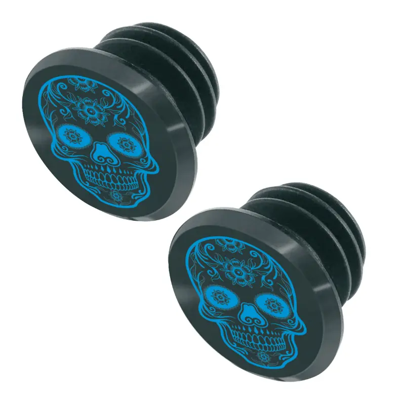 Bouchons de cintre VTT Switch Skull noir-bleu (par 2)
