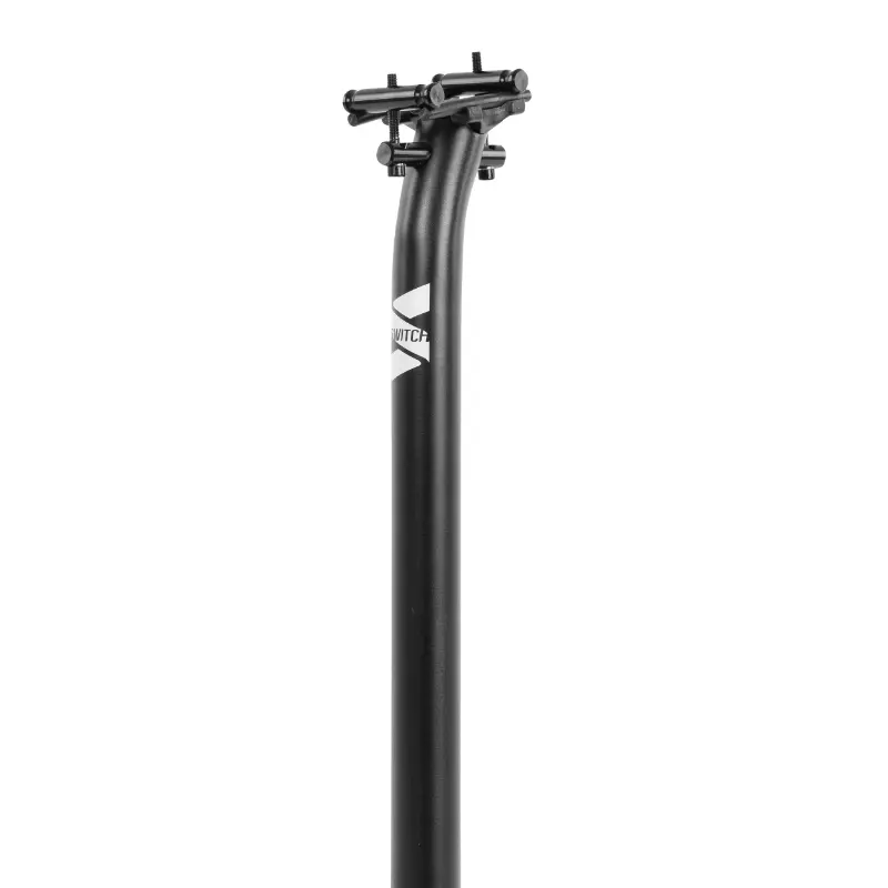 Tige de selle VTT Switch Back alu noir diam. 30,9 L390 mm recul 20 mm