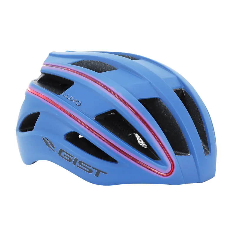 Fahrradhelm Erwachsene GIST Urbain Luxo blau in-mold mit USB-Beleuchtung 360° Größe 56-62