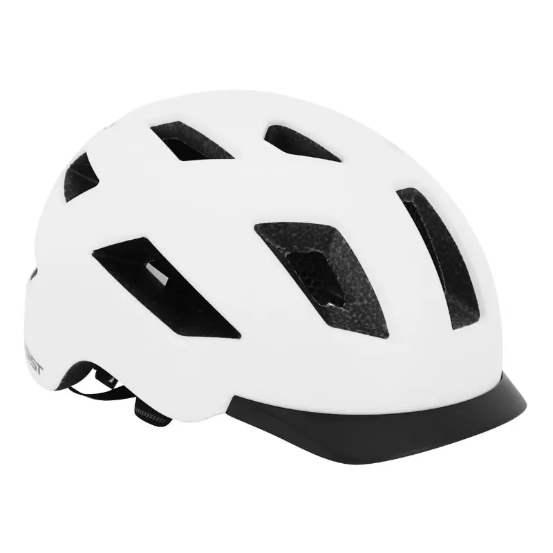 Casque vélo adulte GIST urbain smart blanc in-mold avec éclairage arrière 52-58