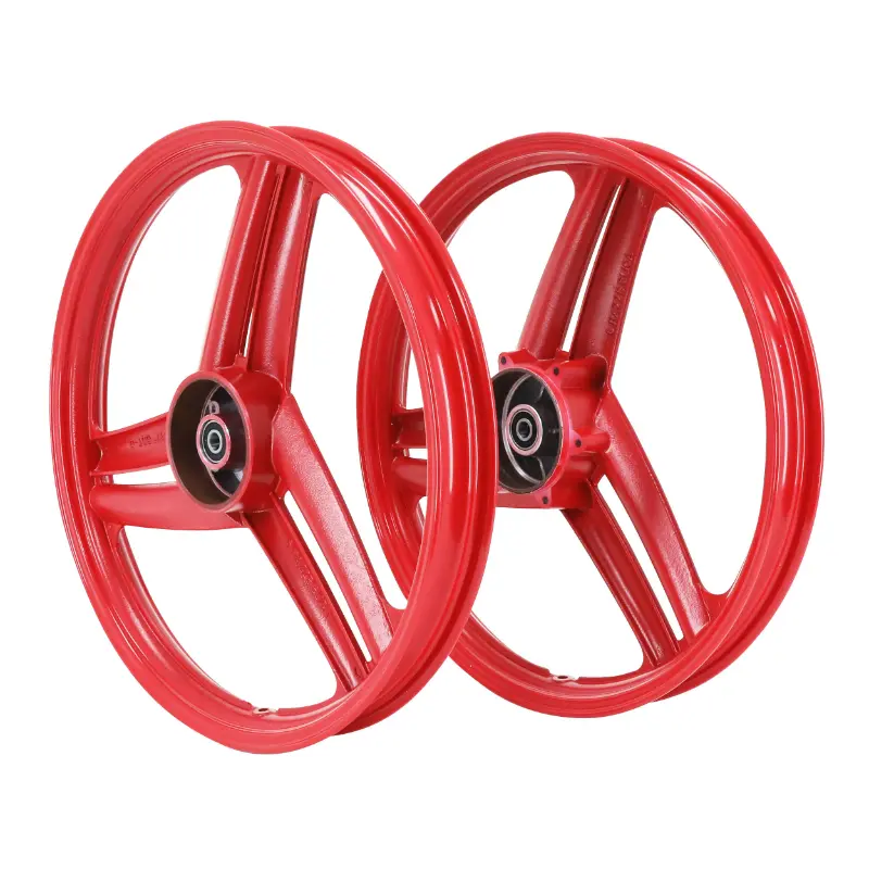 Jante roue cyclo 17" type Grimeca pour Peugeot 103 SP MVL rouge (la paire)