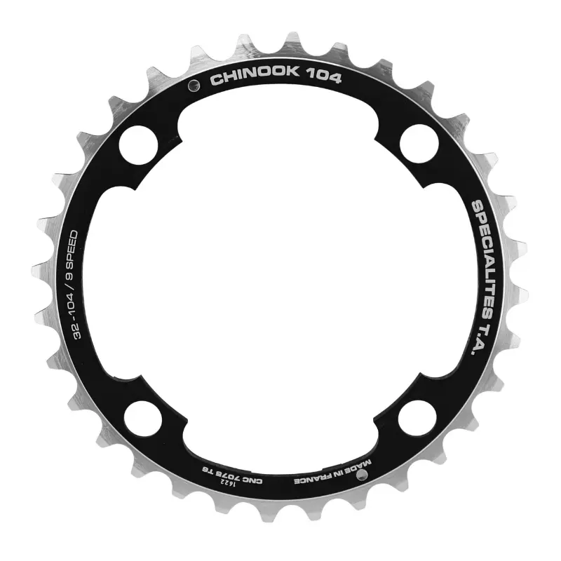 Kettenblatt MTB 4BRA d.104 ta chinook triple 32DTS Mitte schwarz Alu für shimano - sram - race face - fsa 8-9G.