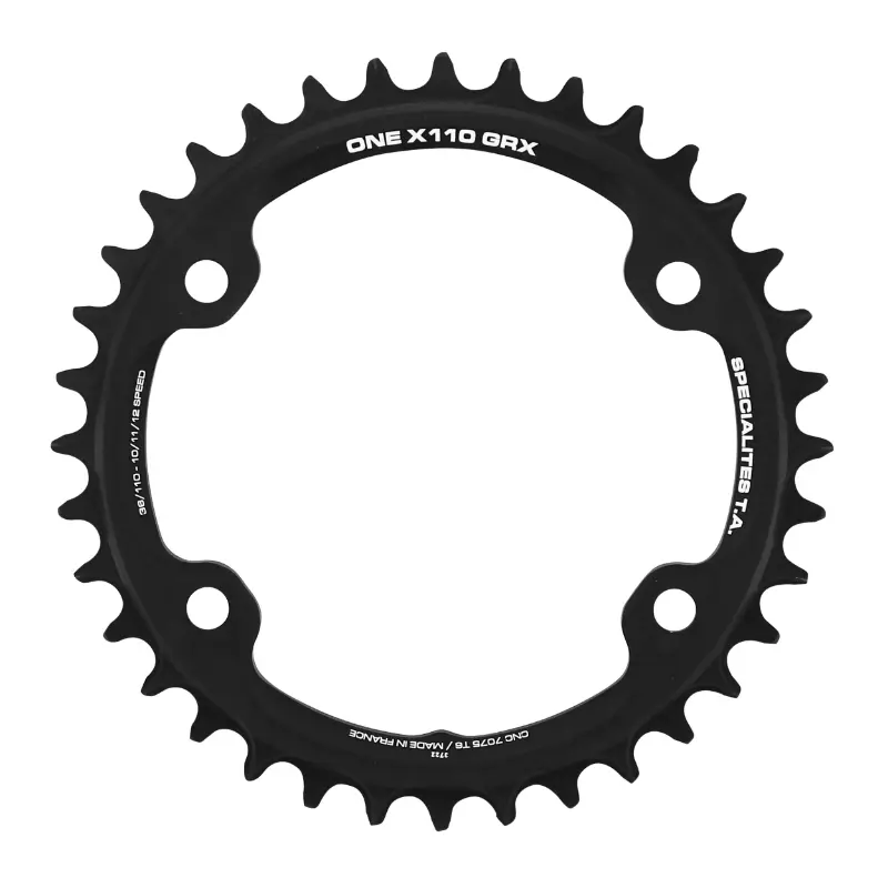 Plateau gravel 4BRA d.110 pour shimano GRX mono ta X110 one 36DTS compatible rx600-rx810 noir 10-11V.