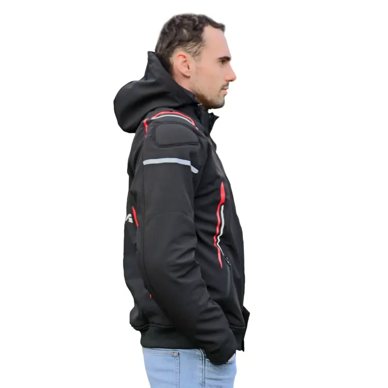 Jacke-Blouson ADX RSX schwarz-rot XS mit abnehmbarer Kapuze und Protektoren — Ansicht 4