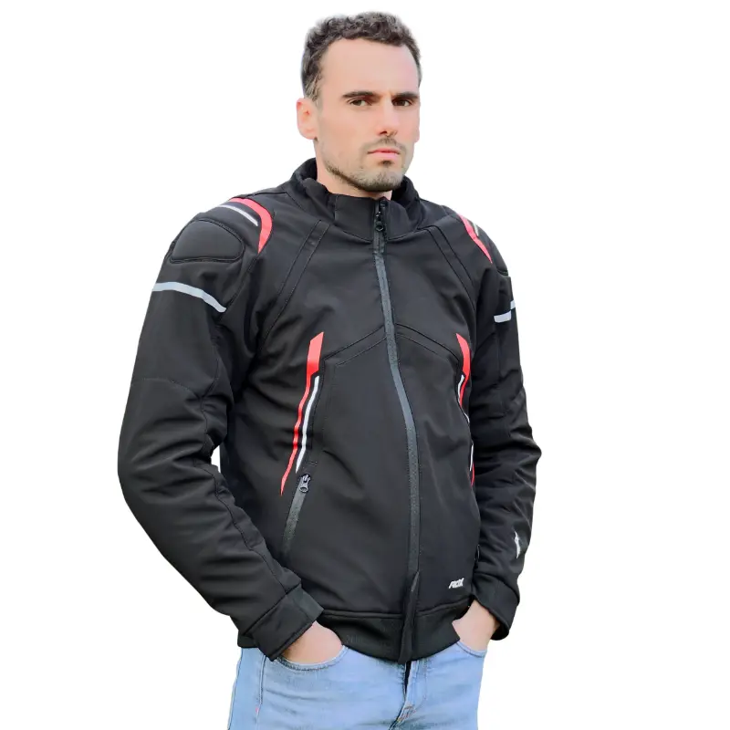 Jacke-Blouson ADX RSX schwarz-rot XS mit abnehmbarer Kapuze und Protektoren — Ansicht 7
